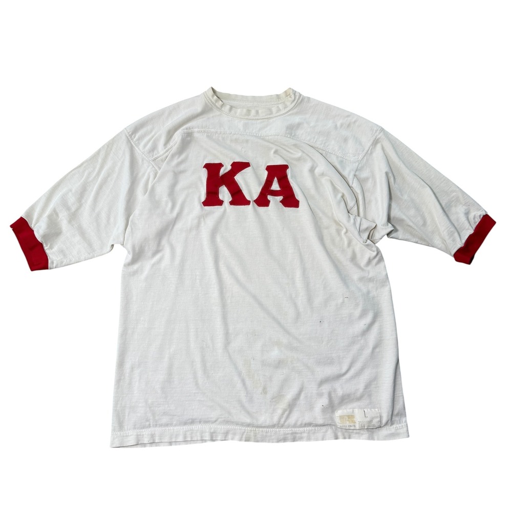 Russell Athletic true Vintage 80s Football Jersey KA Greek Ringer XL White Red